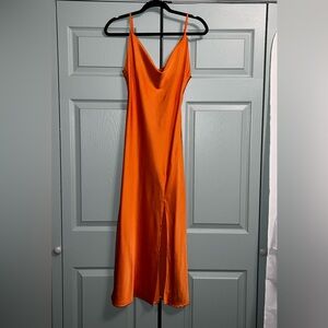 Elegant Orange Slip Dress